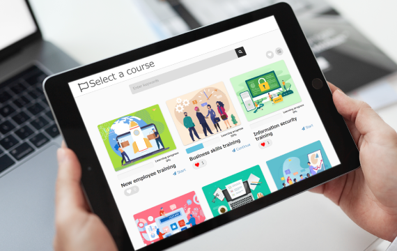 Learning screen on a tablet